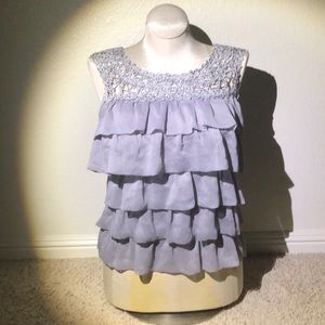 Charlotte Russe BNWT Light Grey Tiered Ruffle